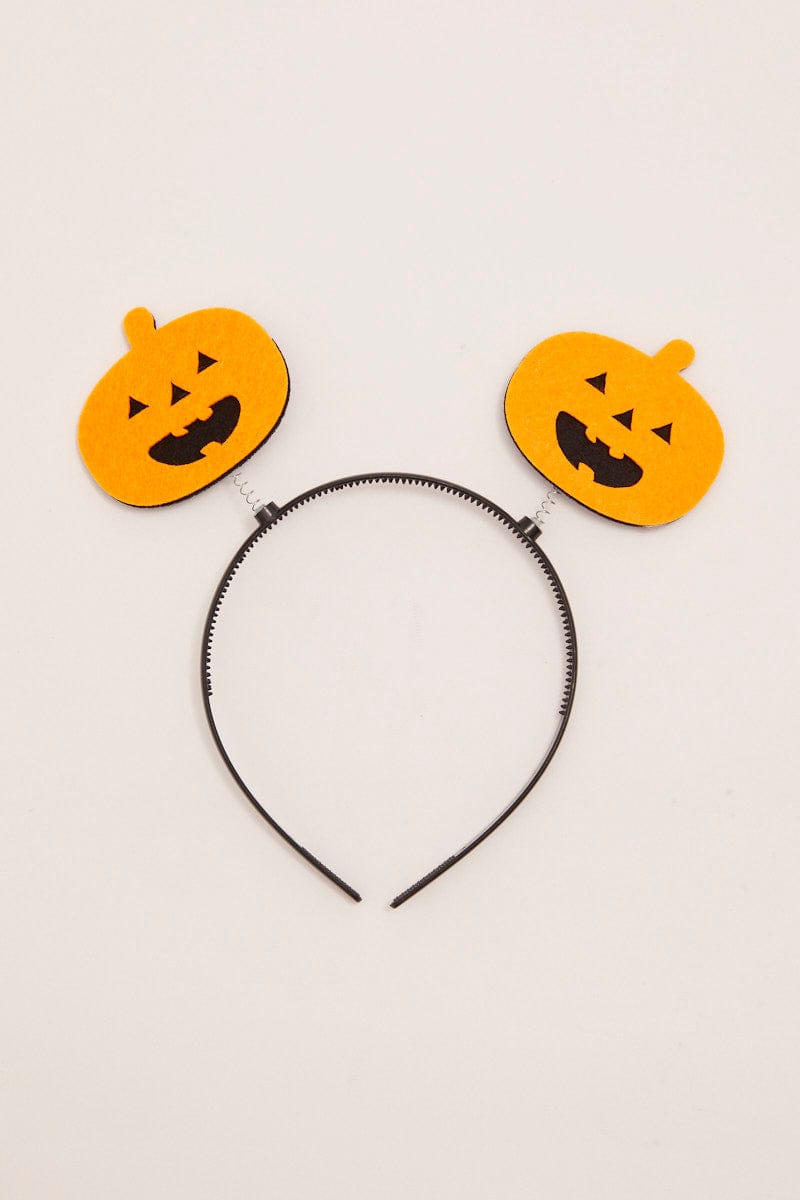 HAIR ACCESSORY Orange Pumpkin Headband for Women by Ally
