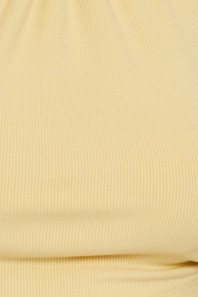 Women’s Yellow Halter Top Ribbed | Ally Fashion