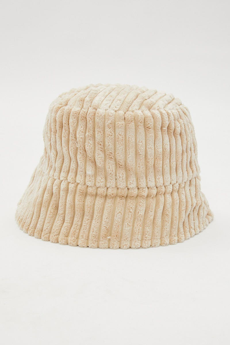 HATS White Chunky Cord Bucket Hat for Women by Ally