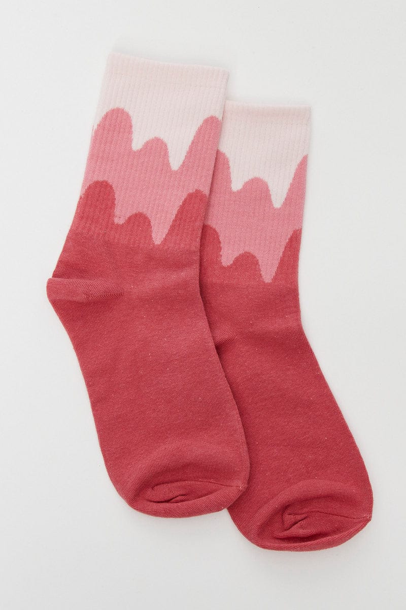 HOSIERY Pink Socks for Women by Ally