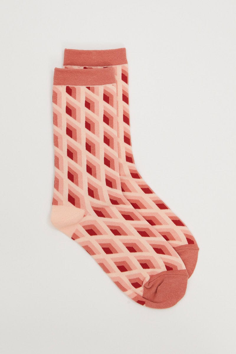 HOSIERY Pink Socks for Women by Ally