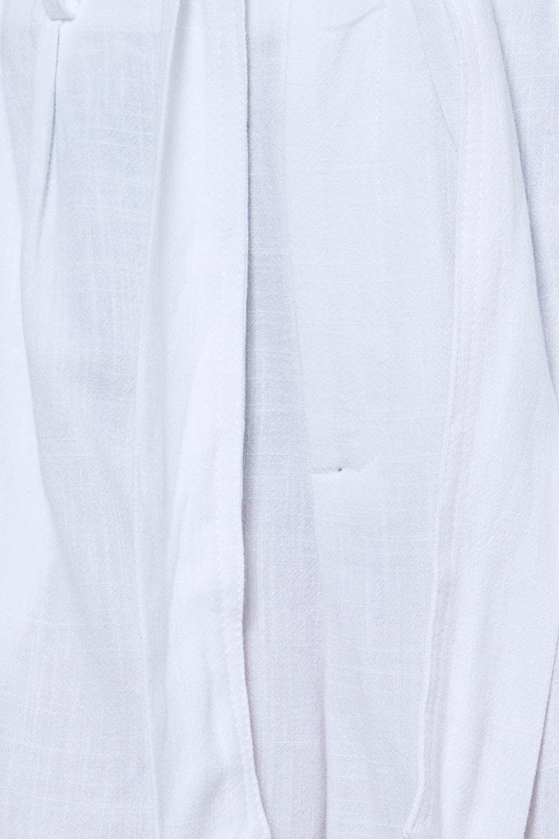 HW SHORT White Belted Shorts High Waist Linen for Women by Ally