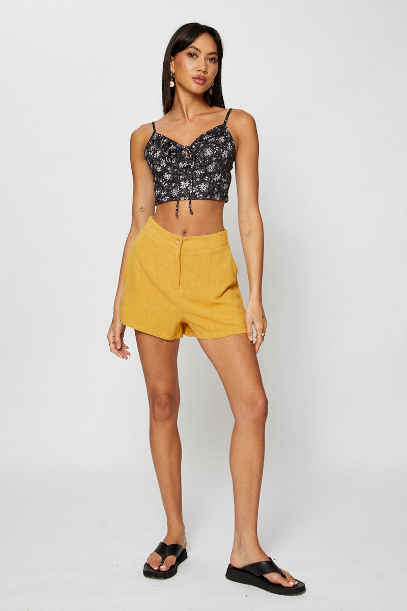 HW SHORT Yellow Shorts for Women by Ally