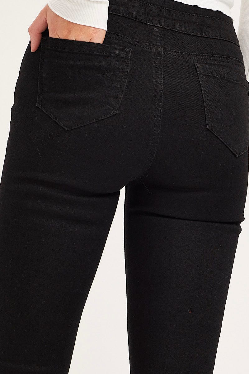 HW SKINNY JEAN Black Skinny Denim Jeans High Rise for Women by Ally
