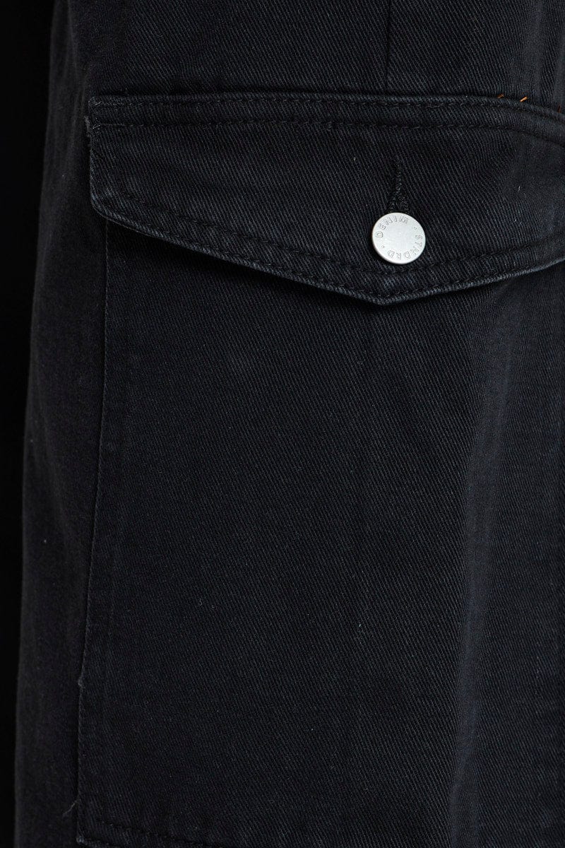 HW STRAIGHT LEG JEAN Black Carpenter Denim Jeans High Rise for Women by Ally