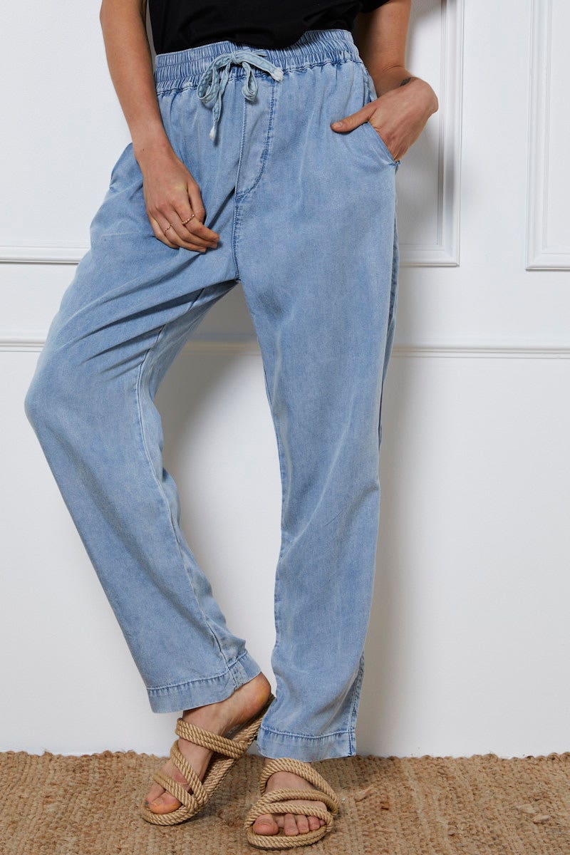 HW STRAIGHT LEG JEAN Blue Jeans High Rise Denim for Women by Ally