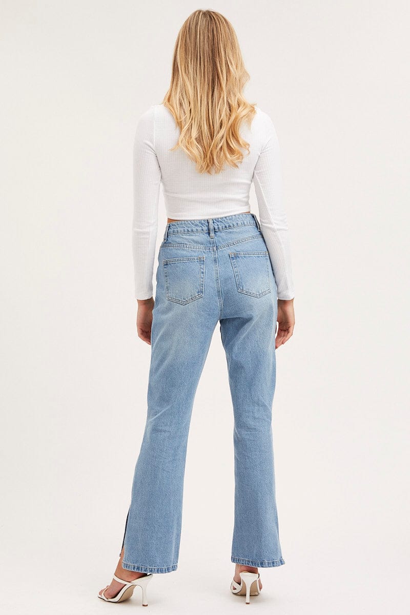 Women's Blue High Rise Mom Jeans Ally Fashion - Main Image