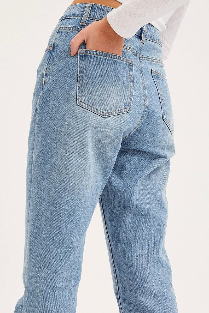 Women’s Blue High Rise Mom Jeans | Ally Fashion
