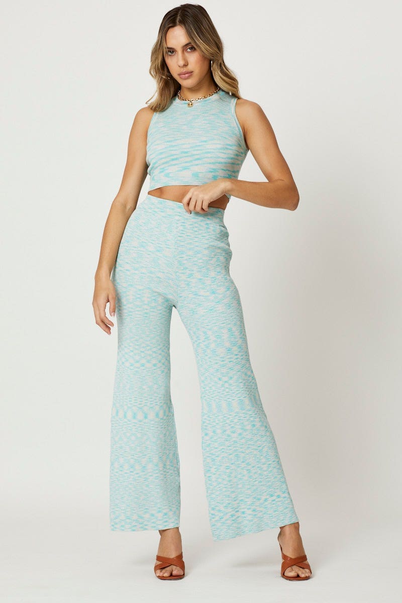 HW WIDE LEG PANT Print High Waist Pants Wide Leg for Women by Ally