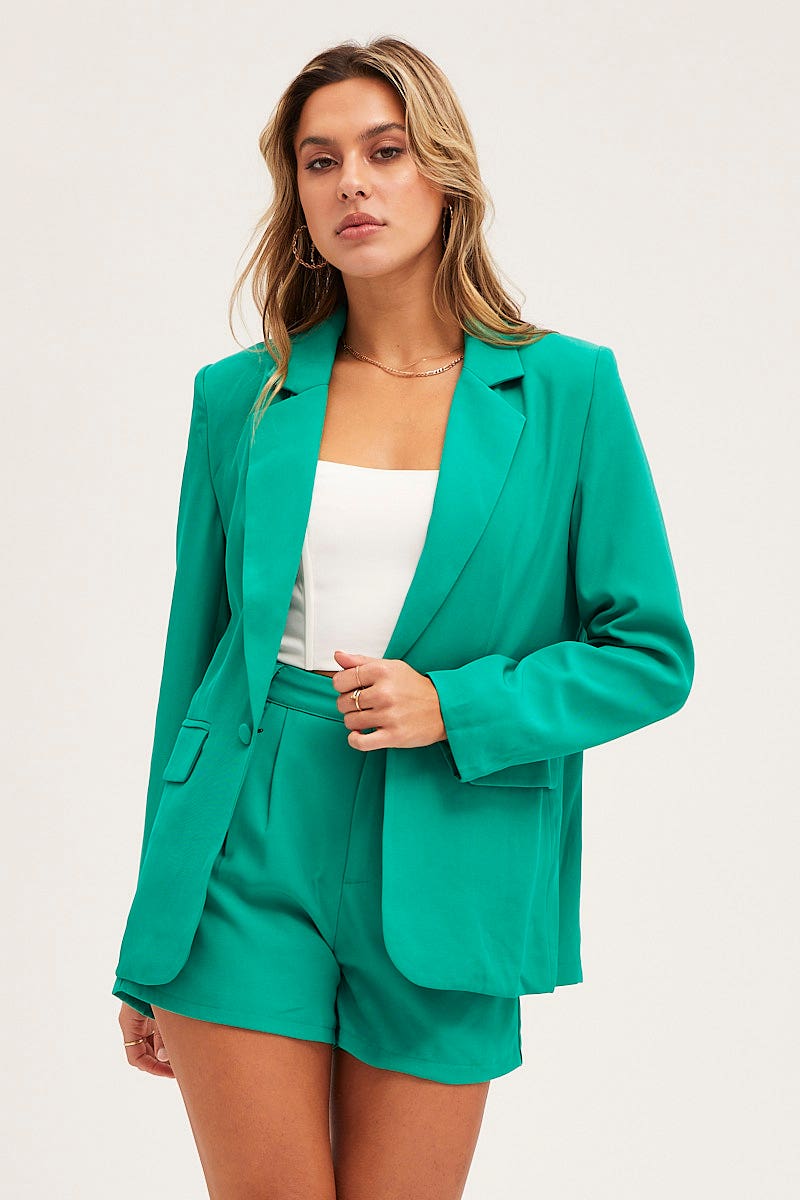 Women's Green Oversized Blazer | Ally Fashion