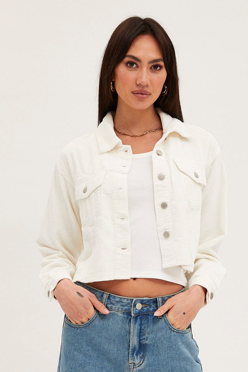 White corduroy clearance jacket