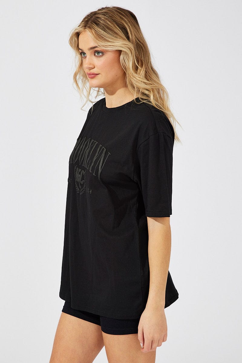Black Brooklyn Graphic Tee for Ally Fashion