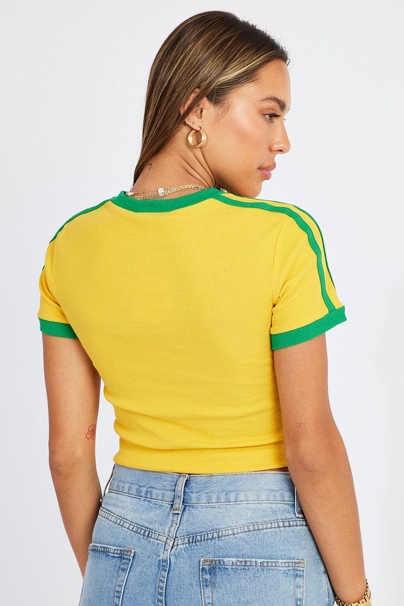 Yellow Graphic Tee for Ally Fashion