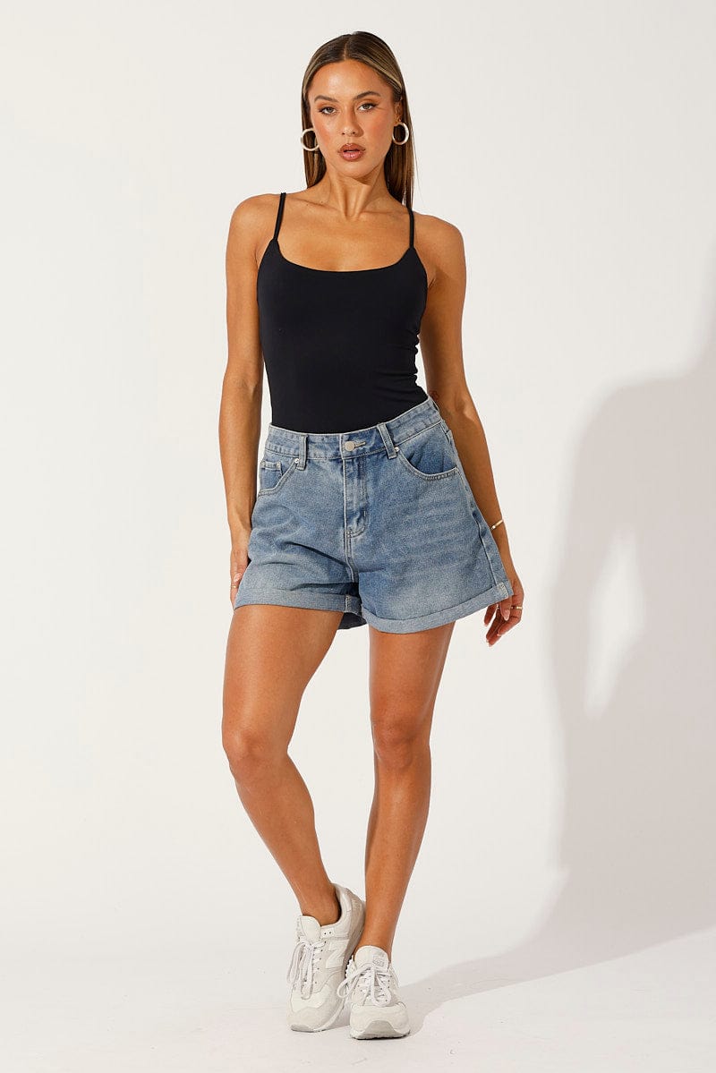 Black Singlet Bodysuit for Ally Fashion