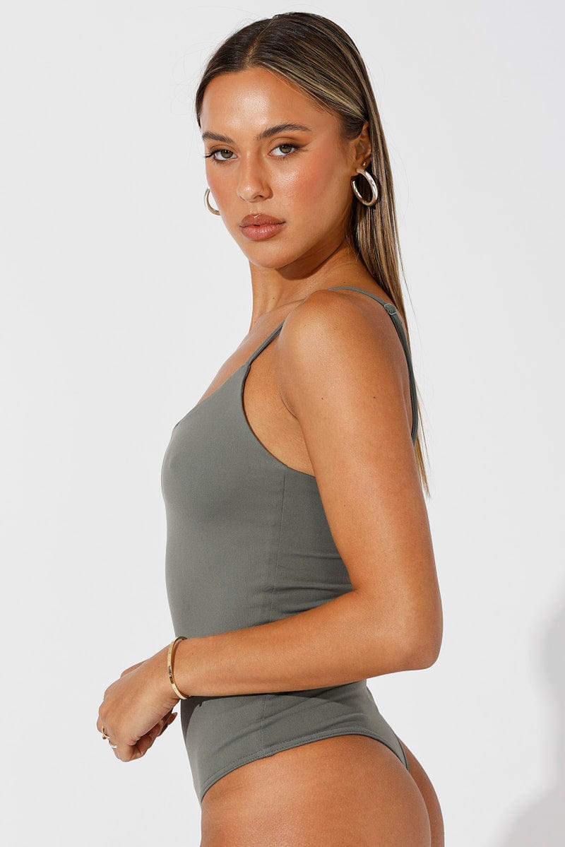 Green Singlet Bodysuit Ally Fashion