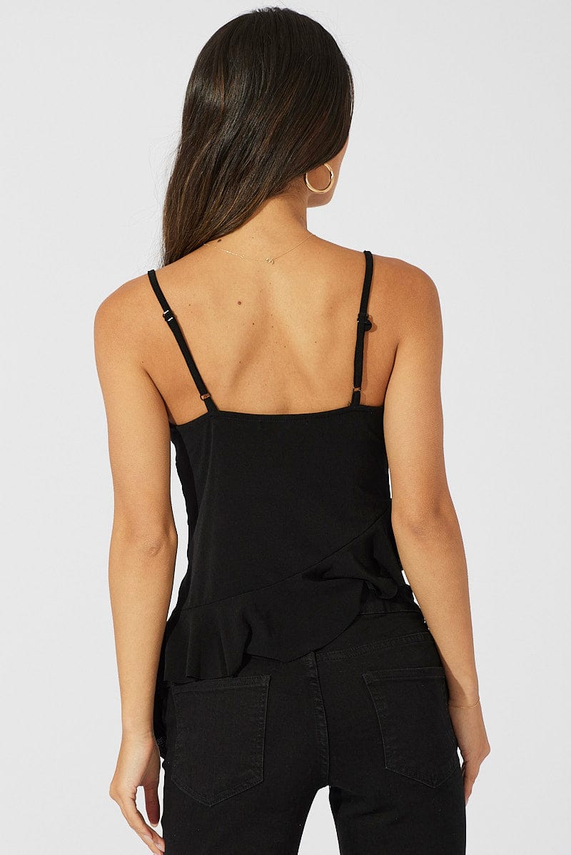 Black Singlet Rose Top for Ally Fashion