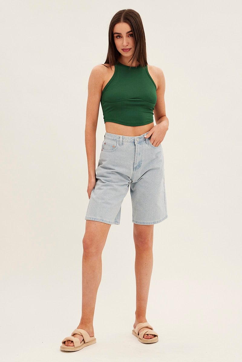 Green Basic Jersey Top for Ally Fashion