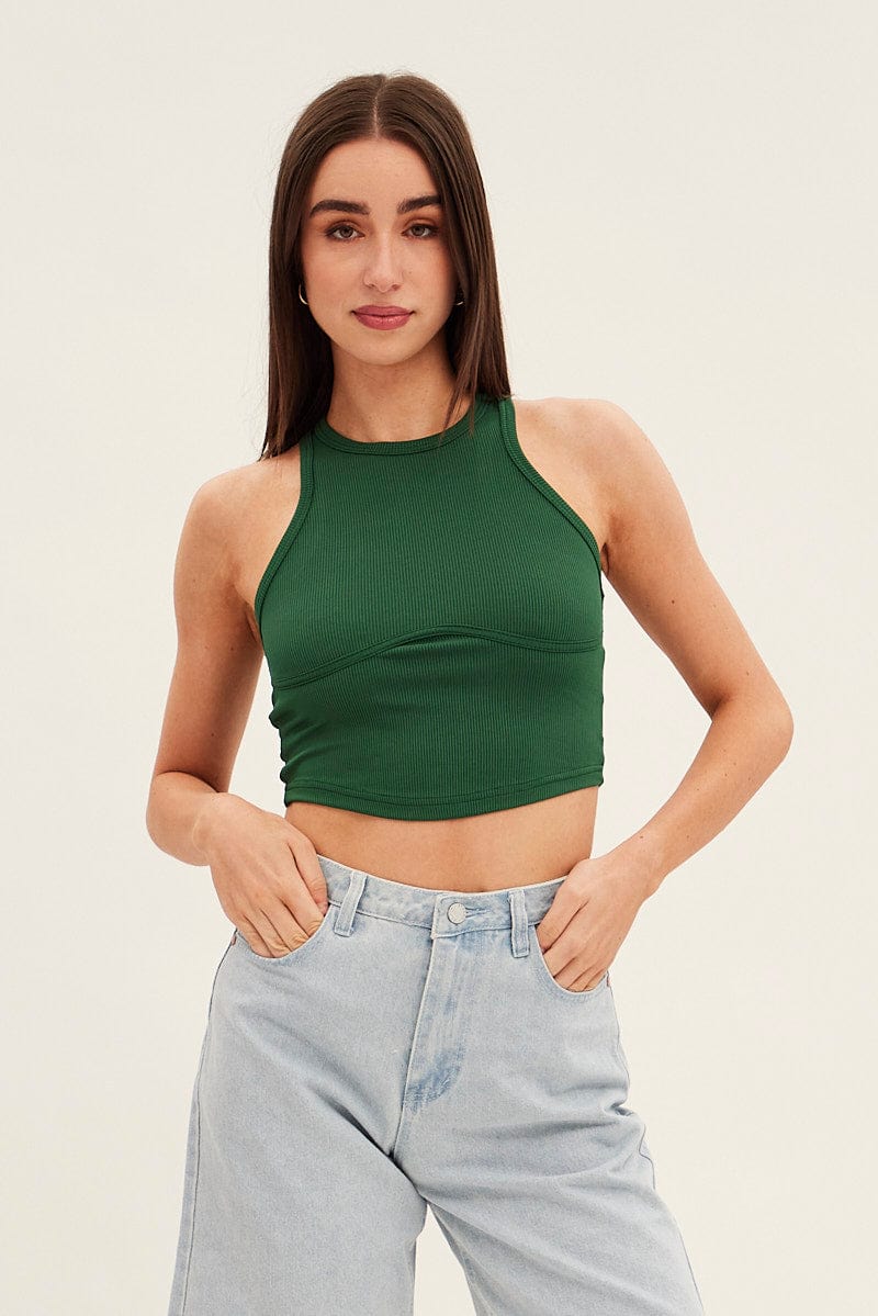 Green Basic Jersey Top for Ally Fashion