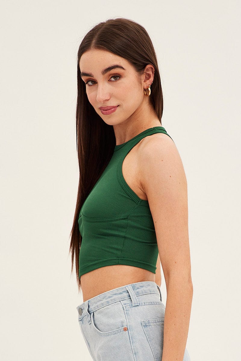 Green Basic Jersey Top for Ally Fashion