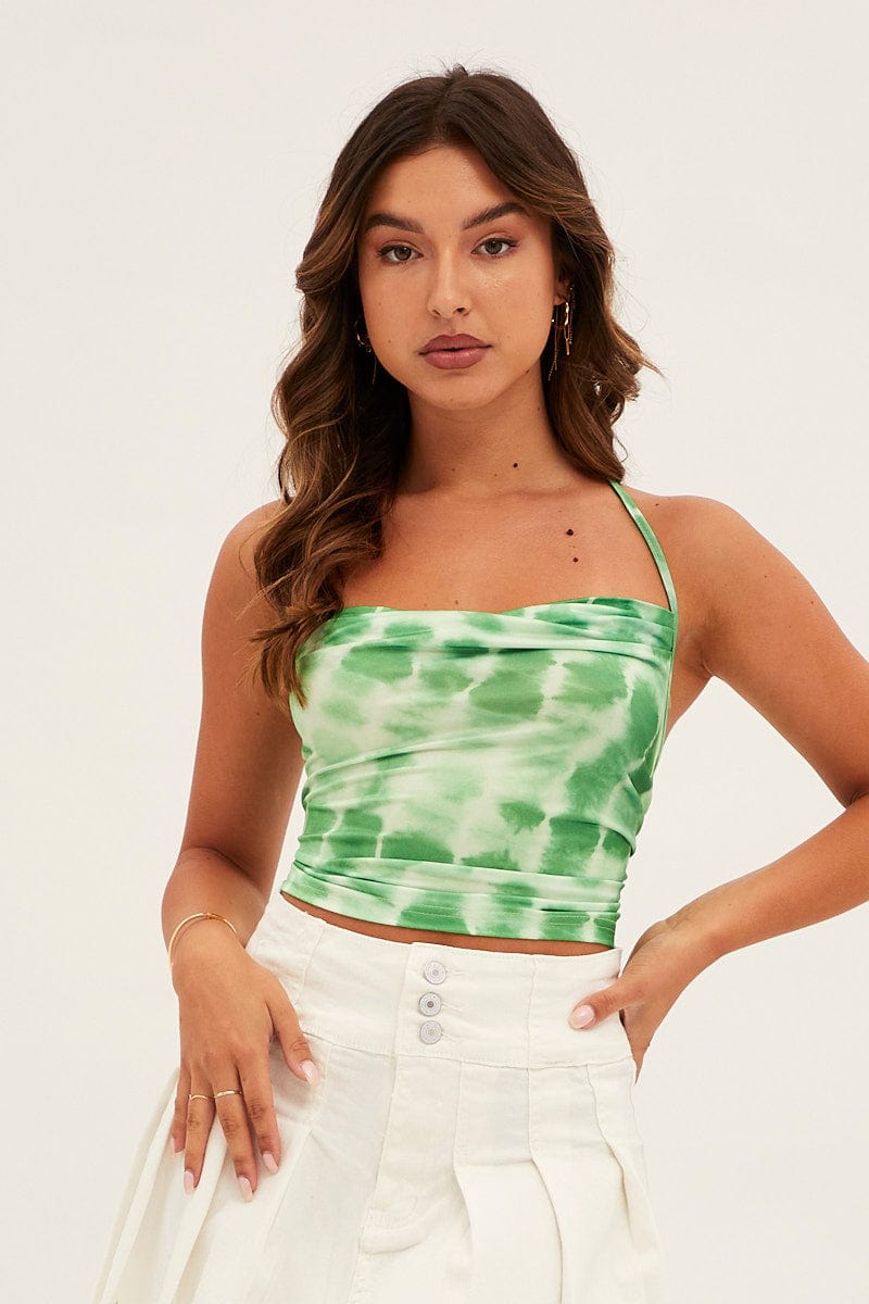 Green Sleeveless Cami Top for Ally Fashion