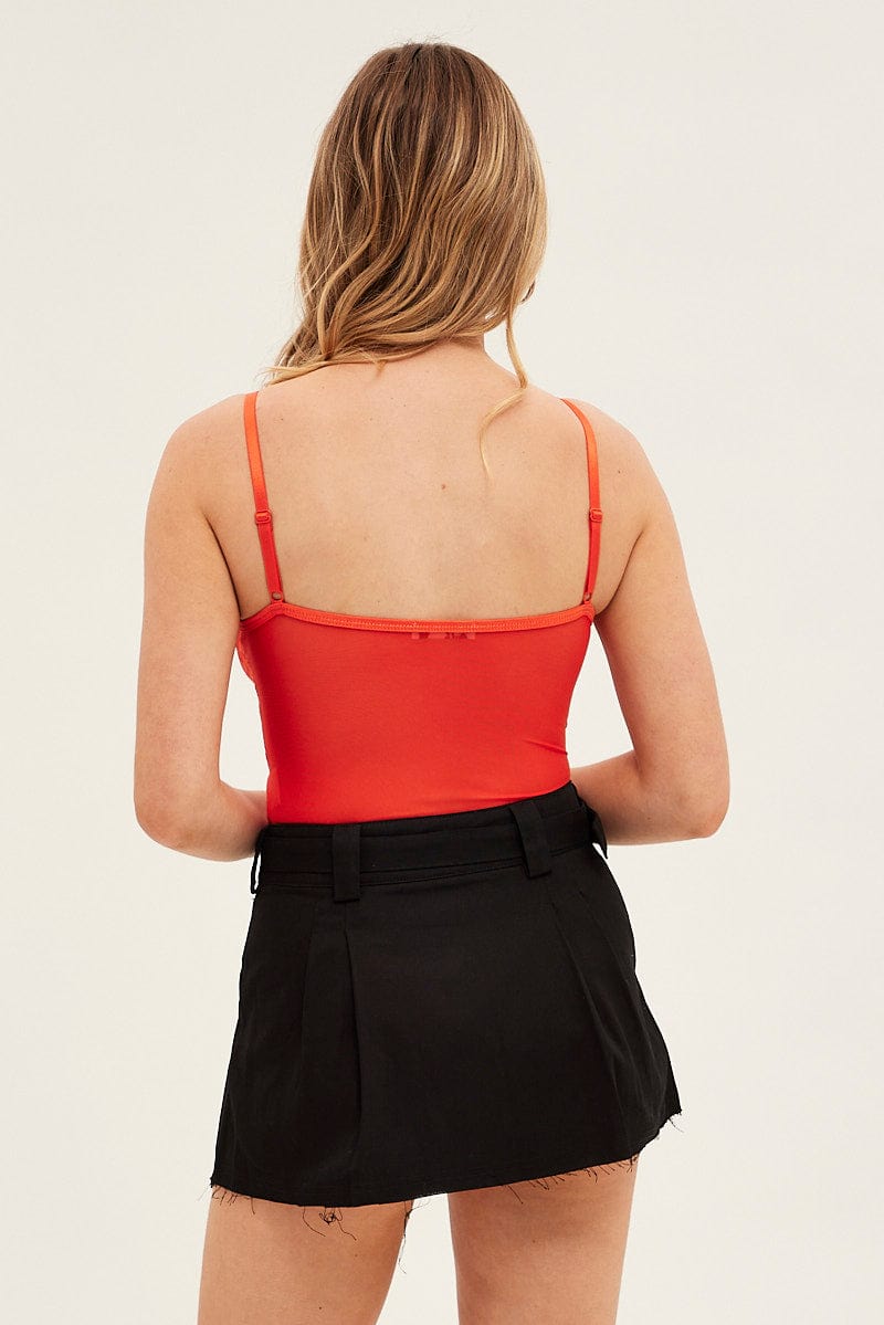 Orange Lace Bodysuit Singlet for Ally Fashion