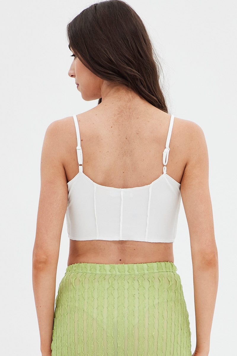 White Crop Top Sleeveless for Ally Fashion