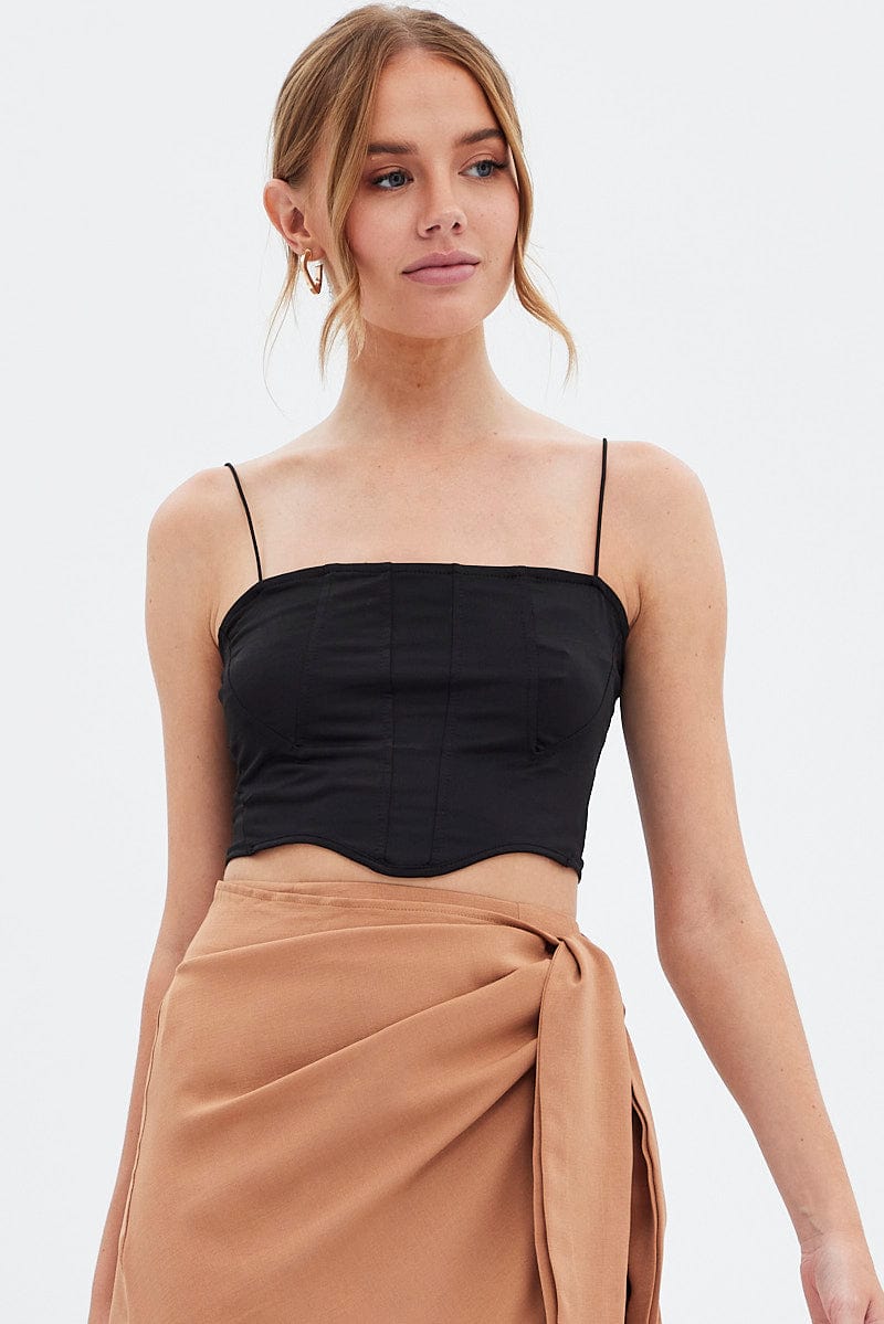 Black Crop Top Sleeveless for Ally Fashion