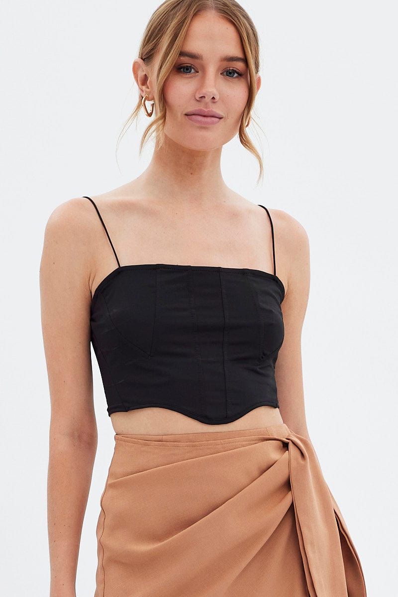 Black Crop Top Sleeveless for Ally Fashion