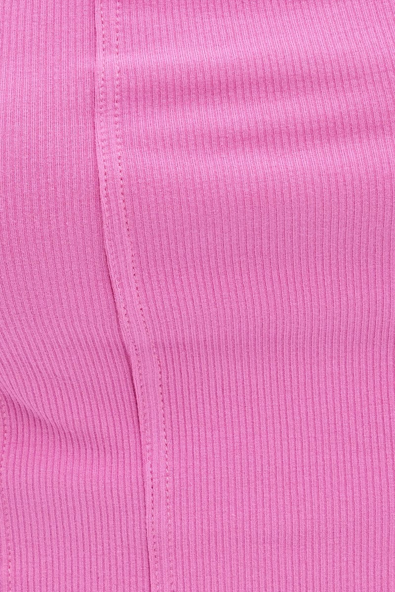 Pink Jersey Contrast Bind Corset Top for Ally Fashion