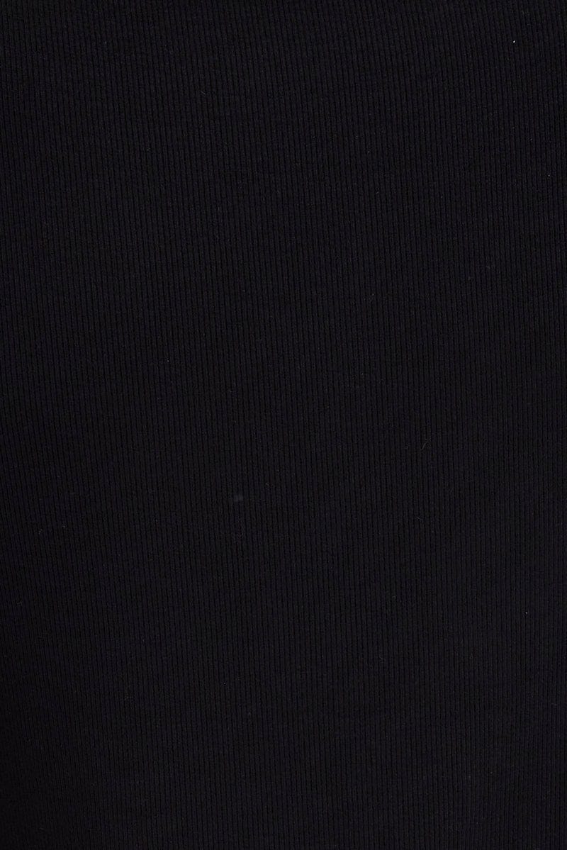 Black Top Sleeveless Cowl Neck Rib for Ally Fashion