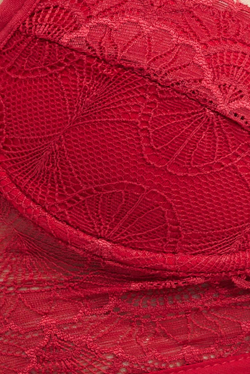 Red Lace Corset Singlet Crop for Ally Fashion