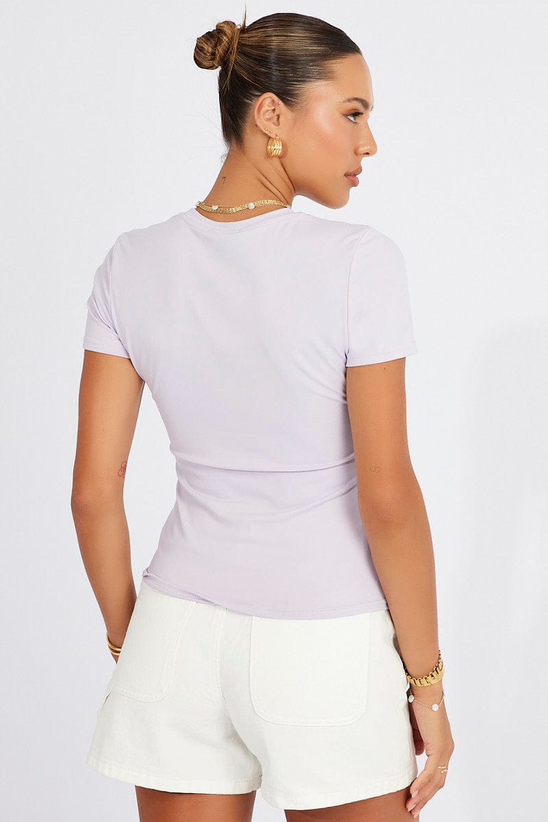 Purple Supersoft Top Short Sleeve for Ally Fashion