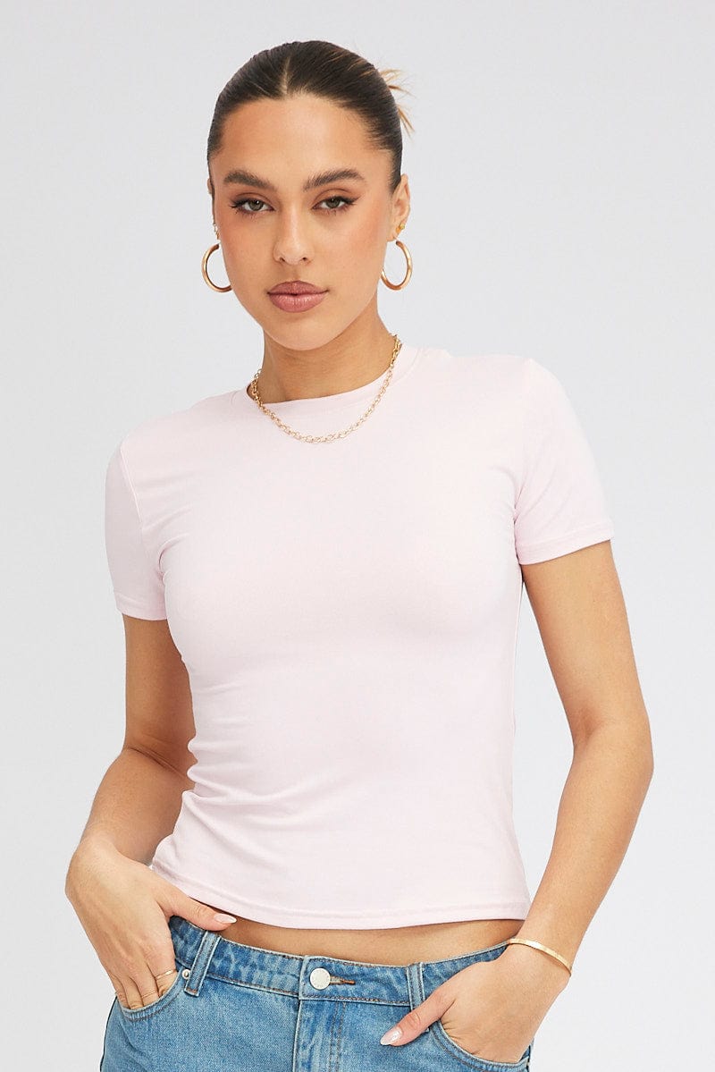 Pink Supersoft Top Short Sleeve for Ally Fashion