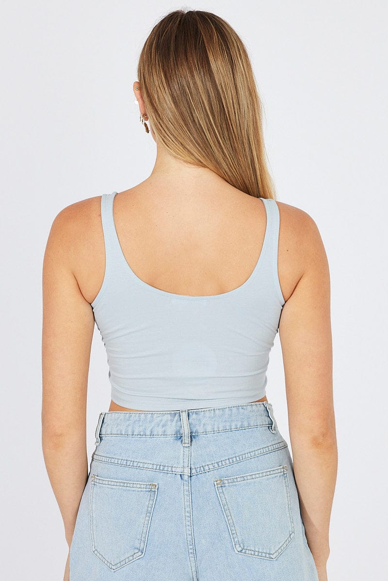 Blue Graphic Singlet Top for Ally Fashion