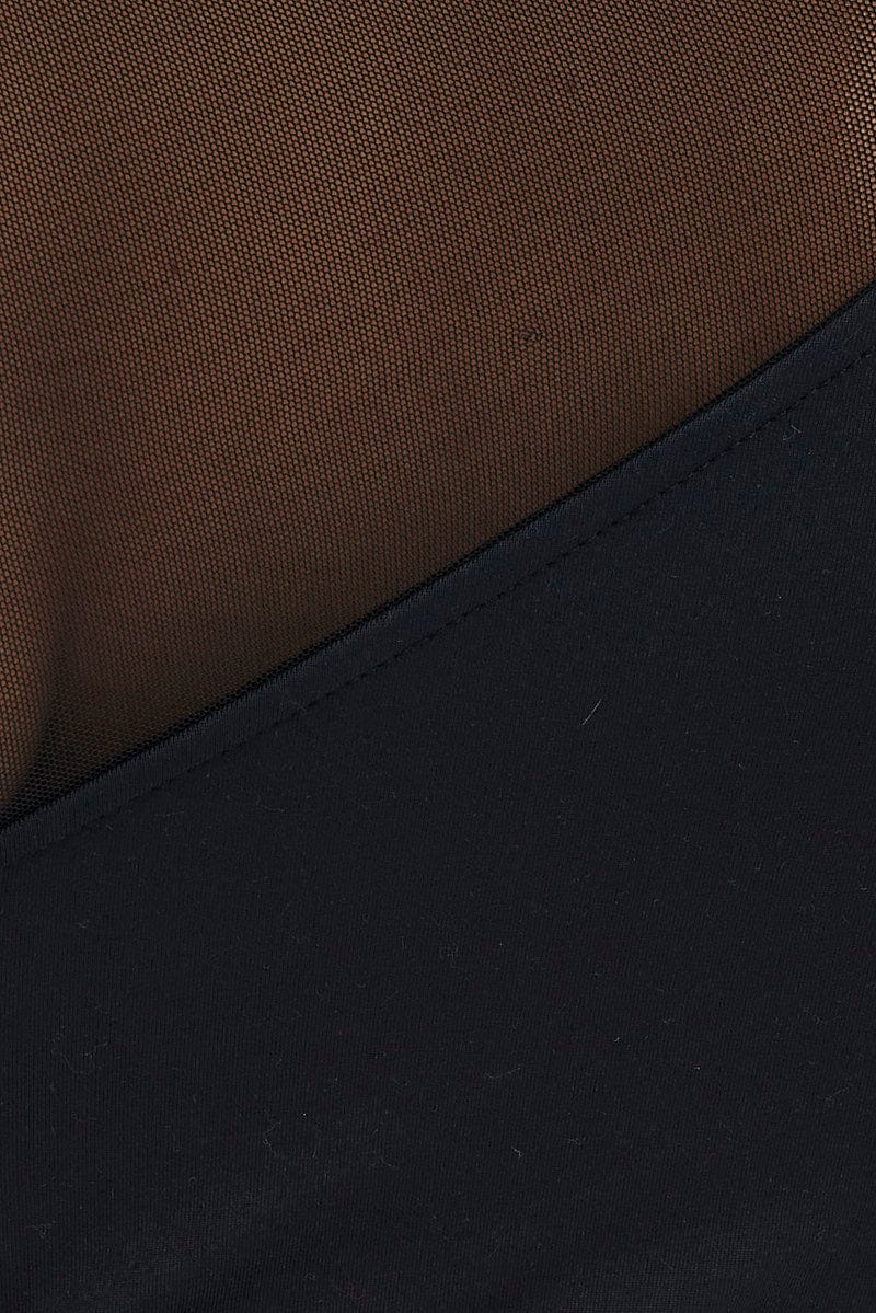 Black Bodysuit Round Neck Long Sleeve for Ally Fashion
