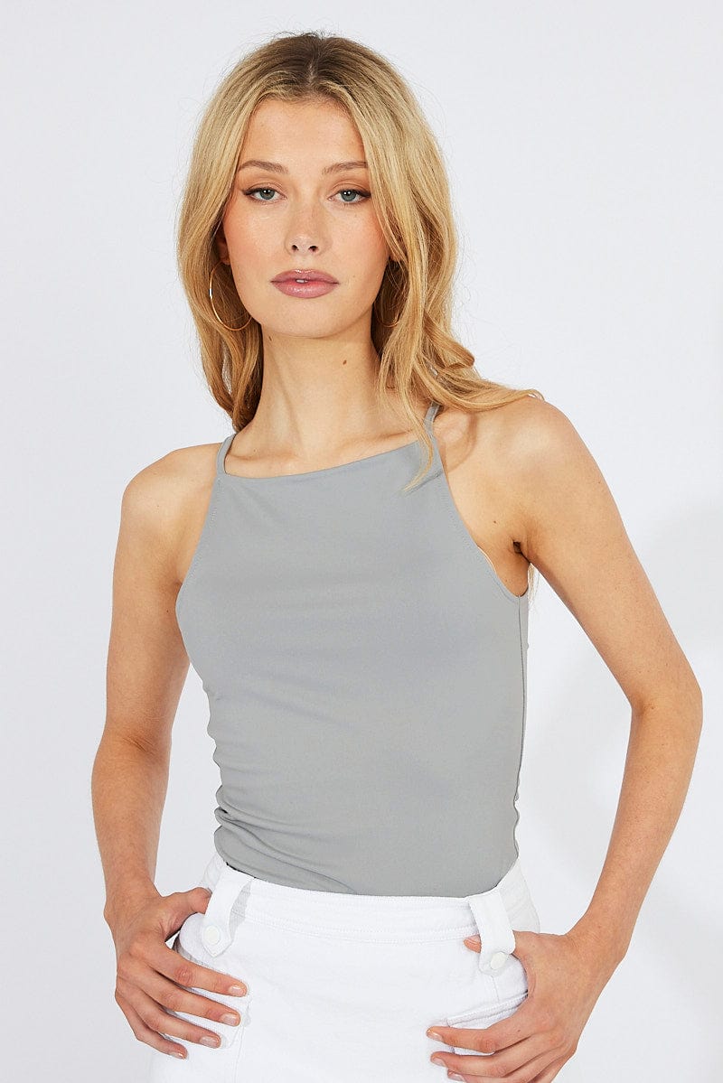 Grey Supersoft Tank Top for Ally Fashion