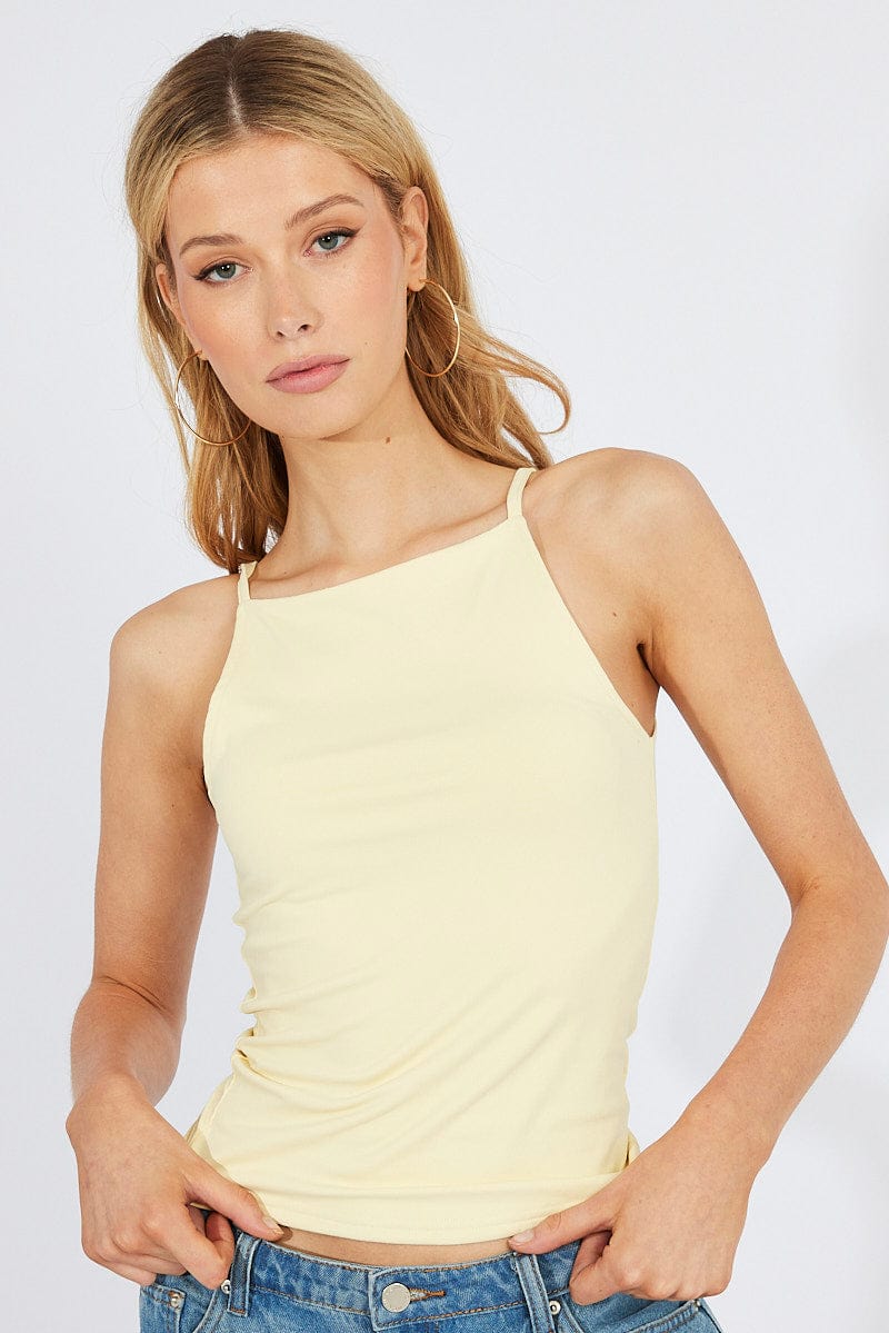 Yellow Supersoft Tank Top for Ally Fashion