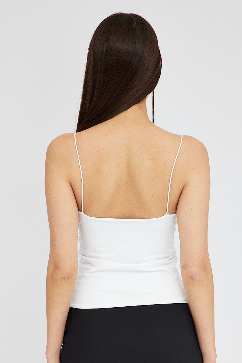 White Top Crop Strap Corsage for Ally Fashion