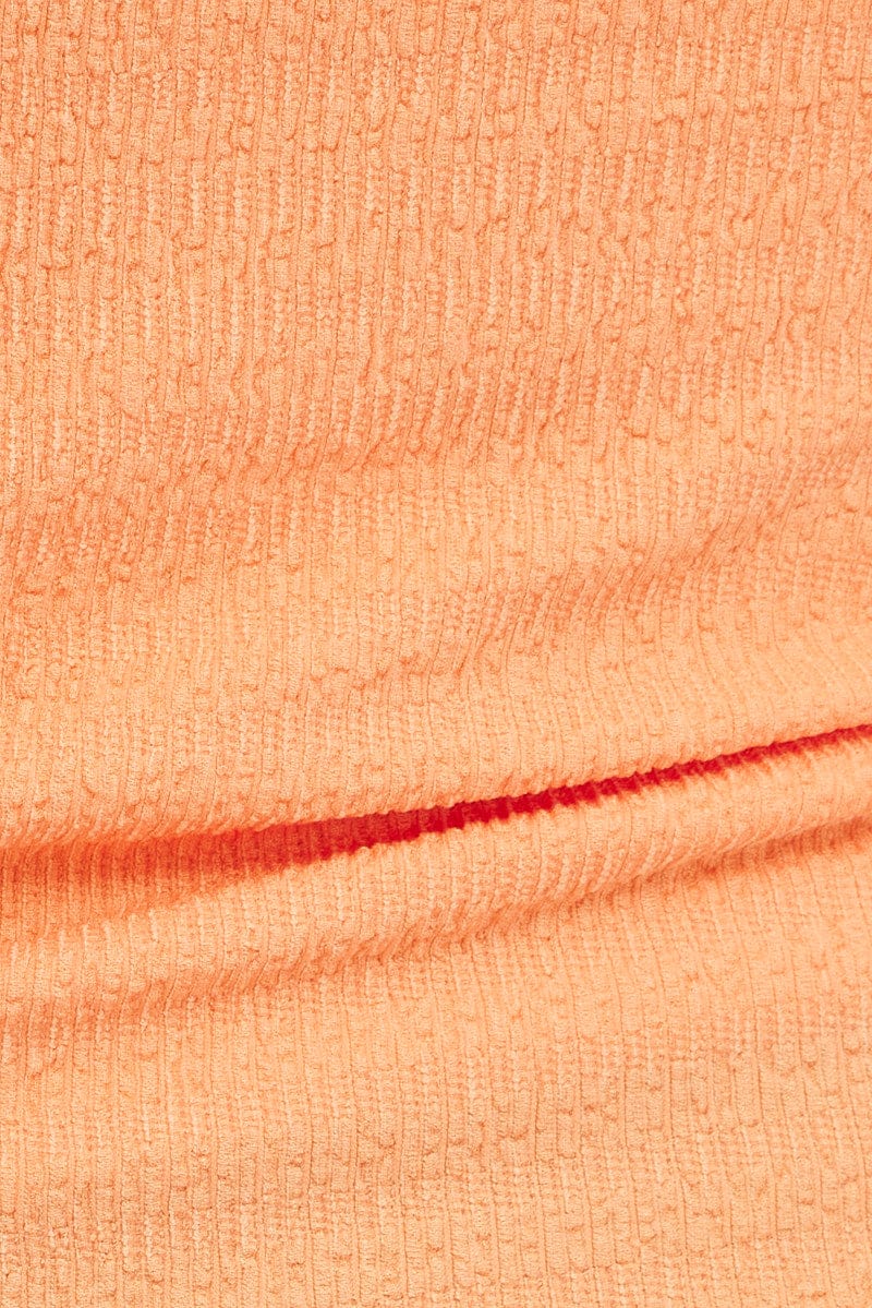 Orange Singlet Top Textured Cotton for Ally Fashion