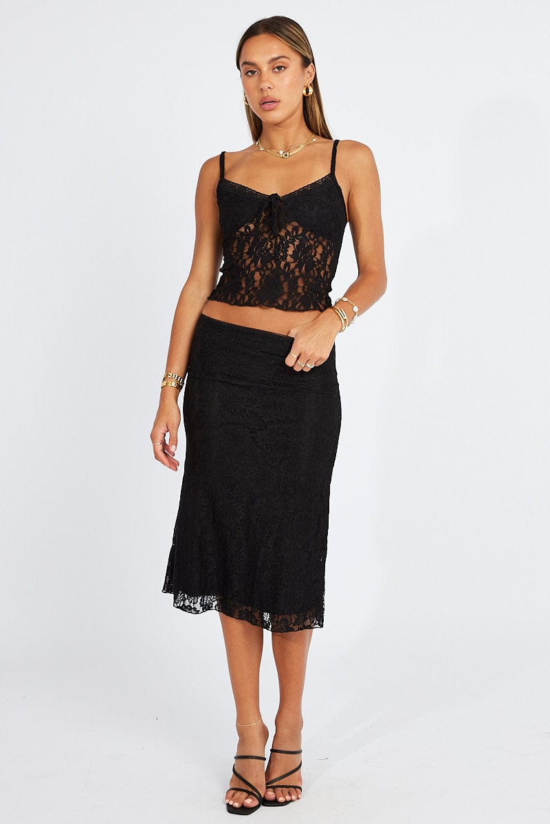 Black Fitted Cami Lace for Ally Fashion