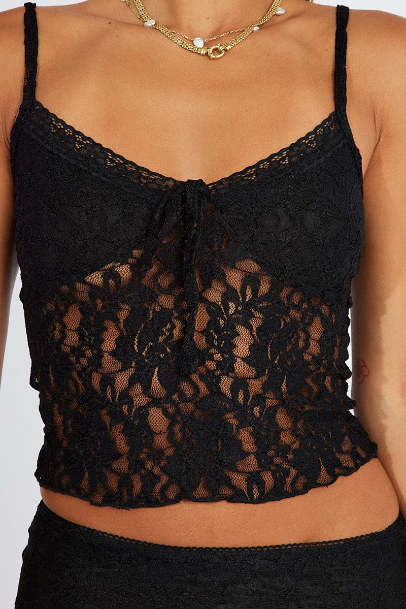 Black Fitted Cami Lace for Ally Fashion