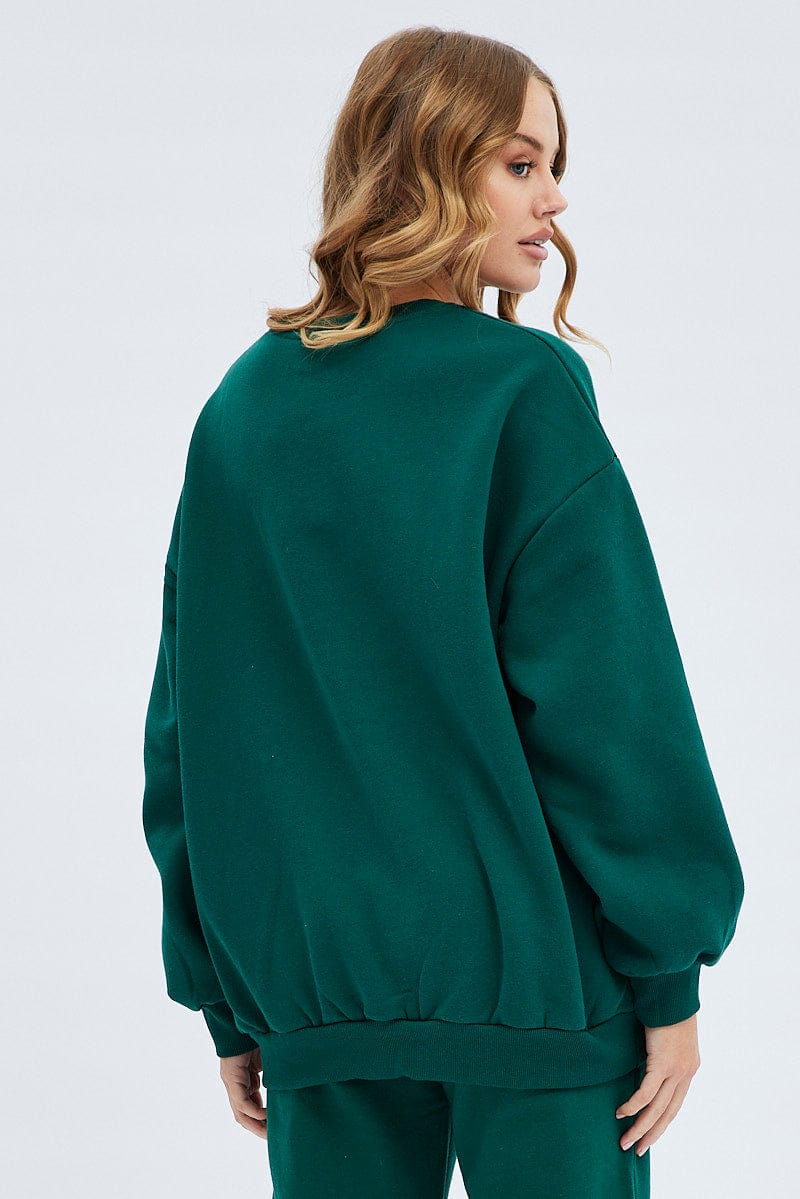 Green hot sale sweater fashion