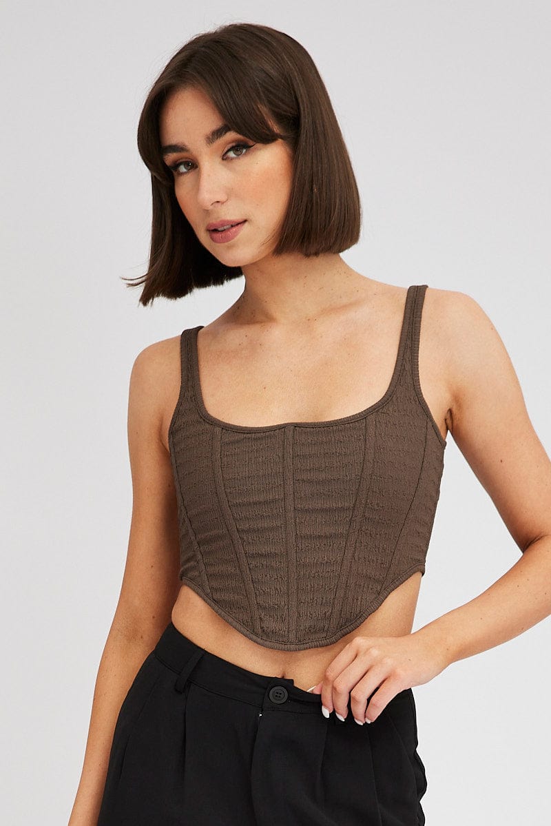 Brown Corset Top Texture for Ally Fashion