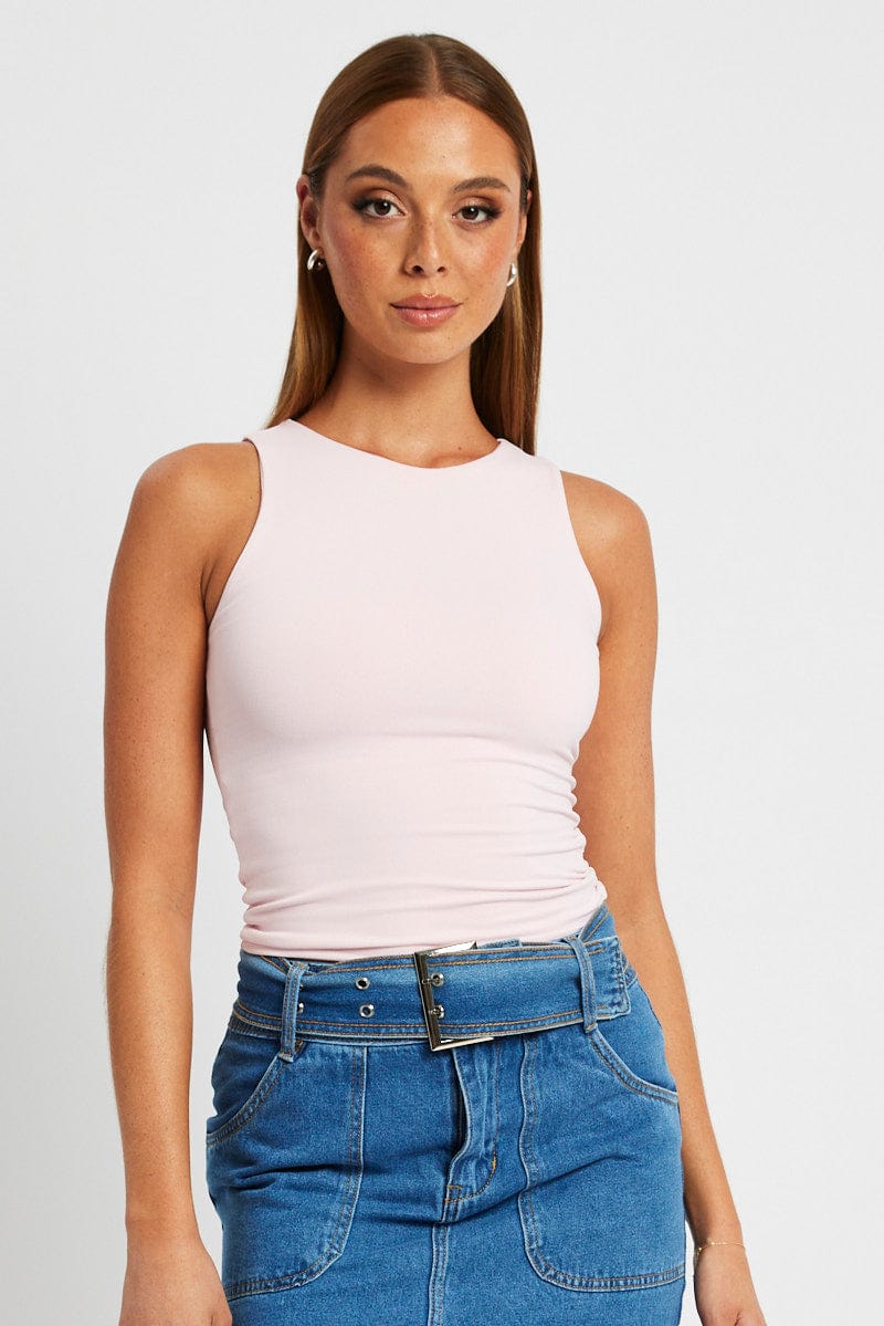 Pink Supersoft Tank Sleeveless for Ally Fashion