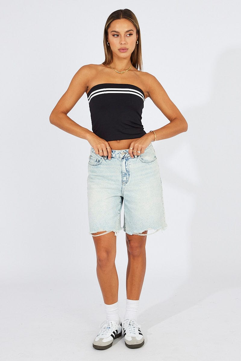 Black Supersoft Bandeau Top for Ally Fashion
