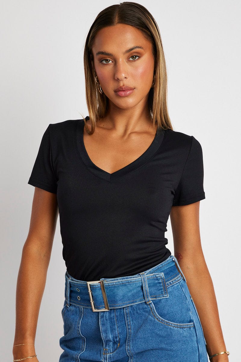 Black Supersoft Top Short Sleeve | Ally Fashion