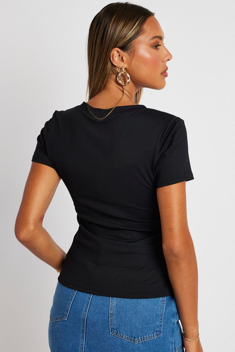 Black Supersoft Top Short Sleeve for Ally Fashion