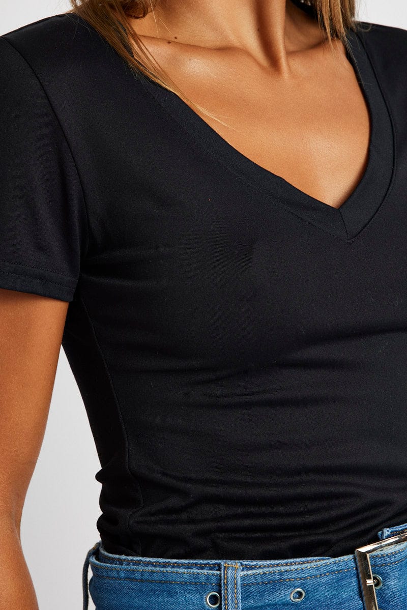 Black Supersoft Top Short Sleeve for Ally Fashion