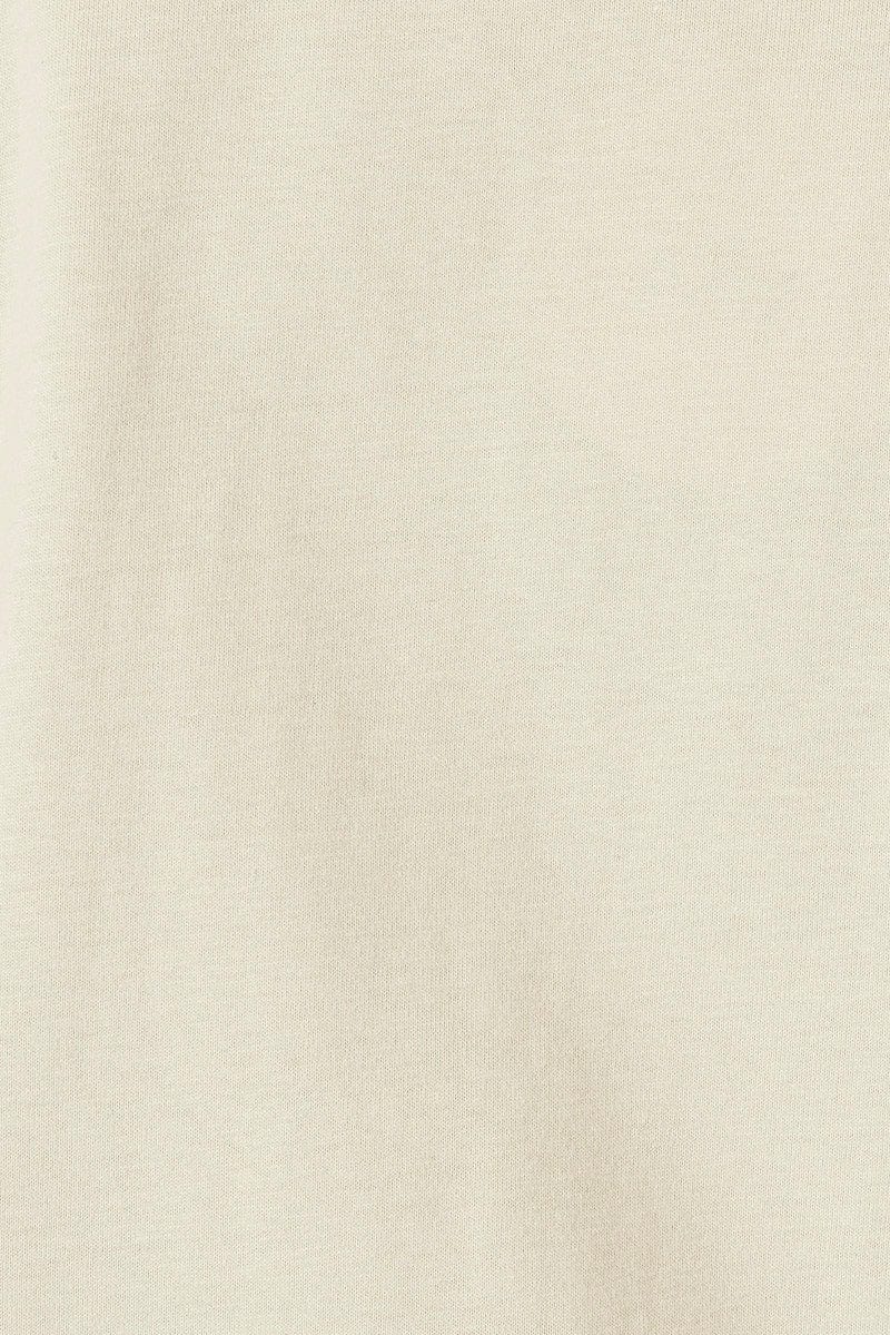 Beige Graphic Tee Short Sleeve for Ally Fashion