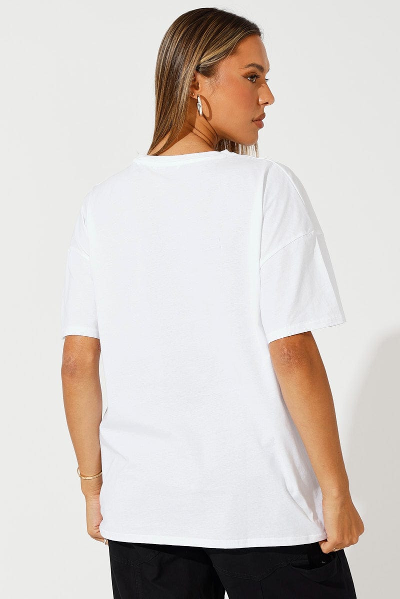 White Graphic Tee Western Cowgirl Oversized T-shirt for Ally Fashion